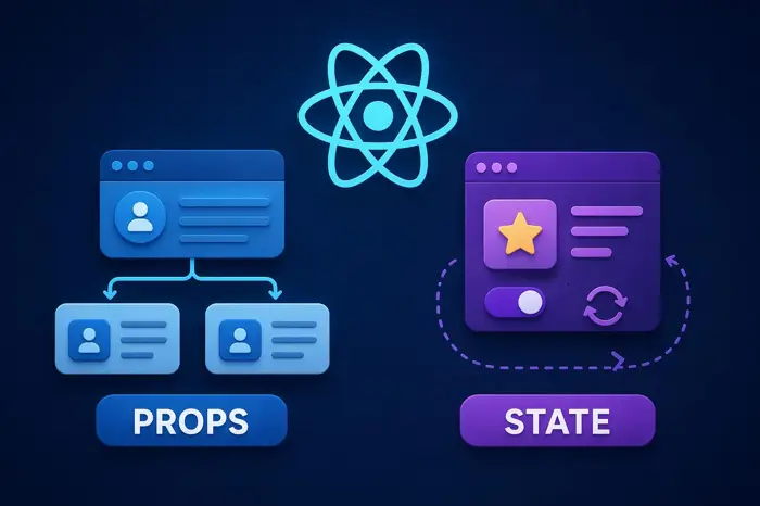 شرح Props و State في React للمبتدئين: الفرق والاستخدام بطريقة سهلة