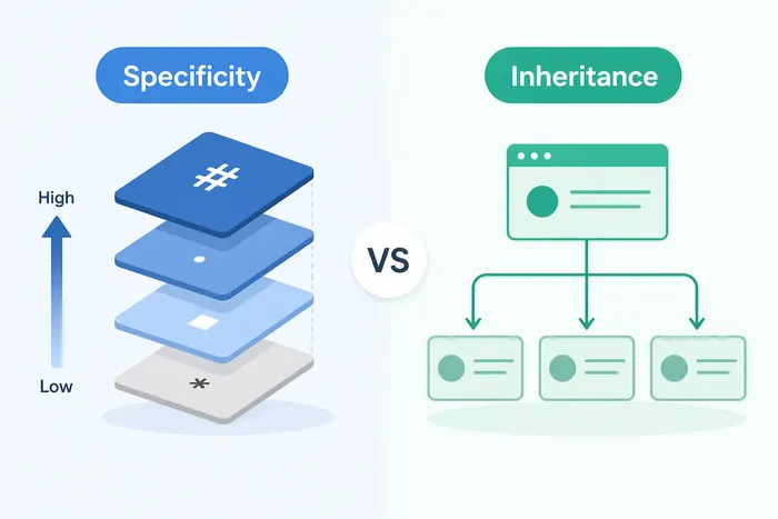 الفرق بين Specificity و Inheritance في CSS: شرح مبسط لفهم أولوية وتوارث التنسيقات