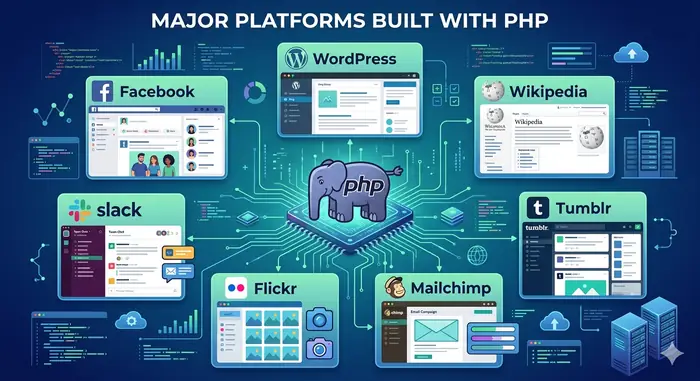 أبرز المواقع والتطبيقات الكبرى المبنية بـ PHP